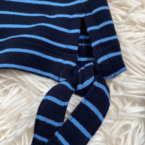 Loft 3/4 Tie Sleeve Stripe Top 💗 Navy & Blue - Picture 11 of 14